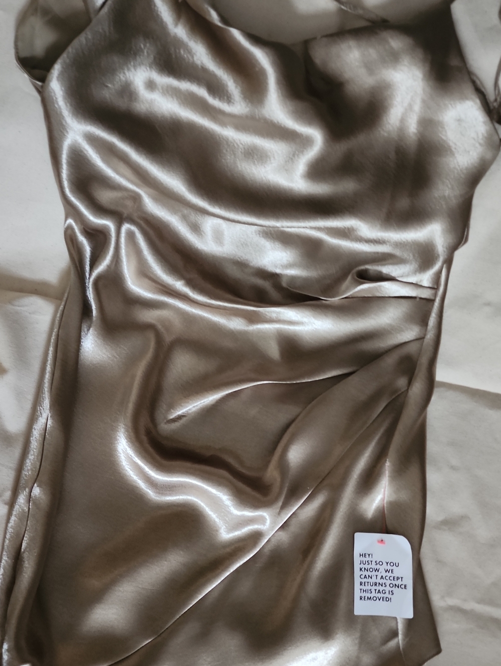 ASOS Satin Slip Chemise in Champagne Gold
